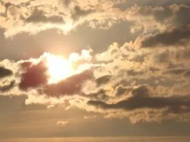 clouds in front of the sun,very early morning