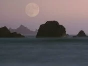 Moonset, Rockaway Beach, California -  .jpg