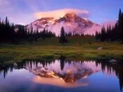 Mount Rainier and Lenticular Cloud Reflected at .jpg