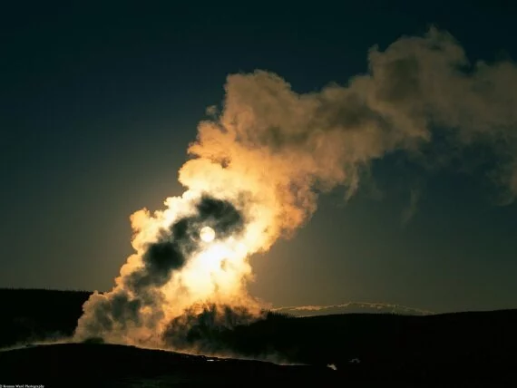 Old Faithful Geyser at Sunset, Yellowstone Natio.jpg (click to view)