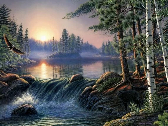 Waterfall James Meger Painting (click to view)