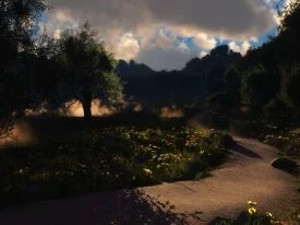 windows 7 3d wallpaper Countryside Valley FLowers